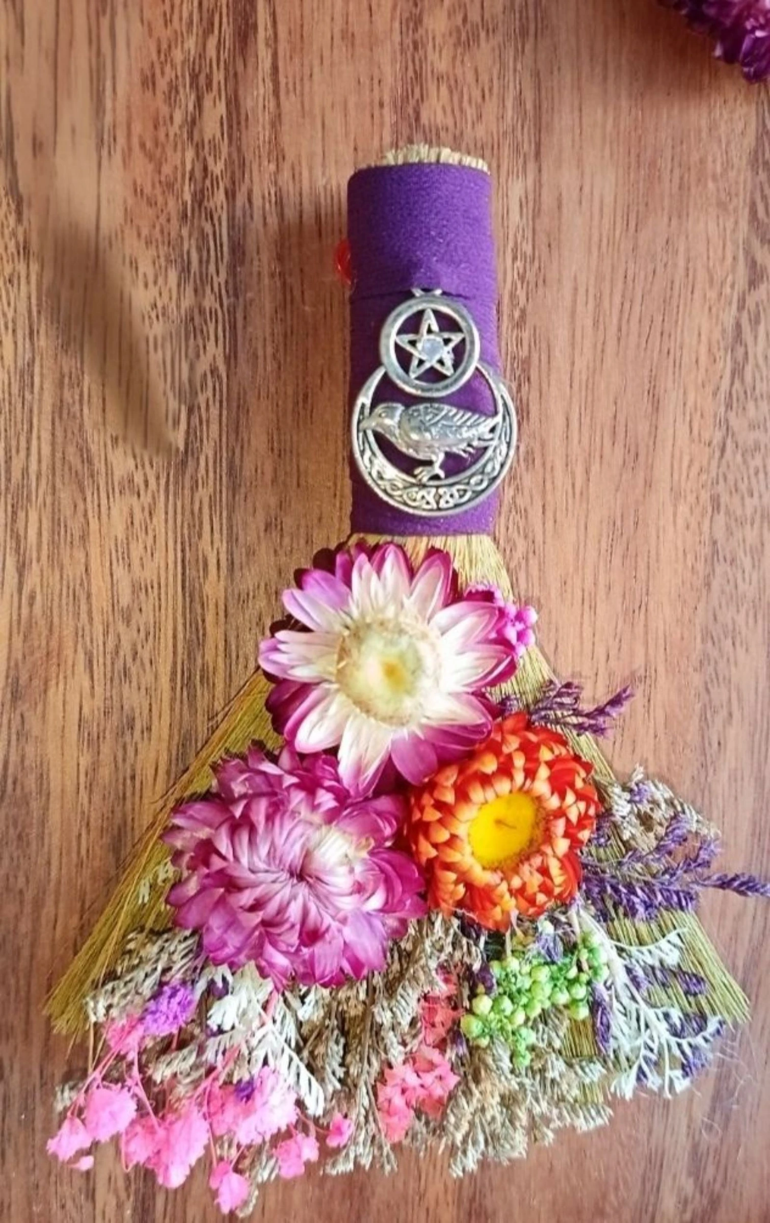 Ornement Balai de Sorcière fleurs préservées – photo 2